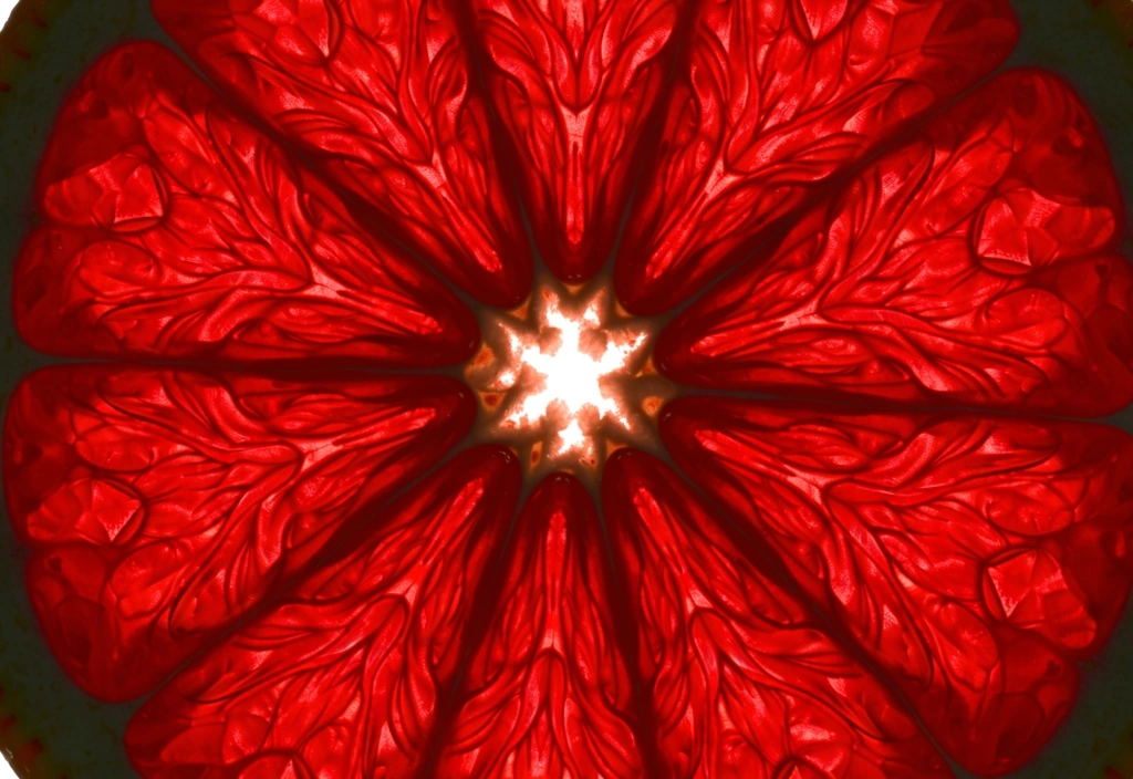 Detailaufnahme einer Blutorange
